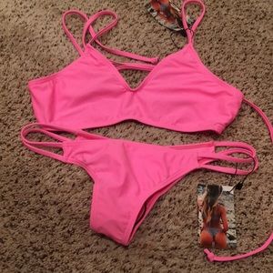 Hot pink bikini